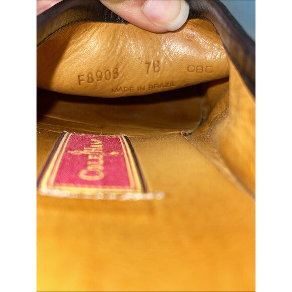 Cole Haan Red Suede Leather Slip On Mules Sandals Women's Size 7 B Country - Picture 6 of 8